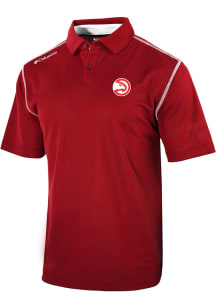 Columbia Atlanta Hawks Mens Red Heat Seal Omni-Wick Shotgun Short Sleeve Polo