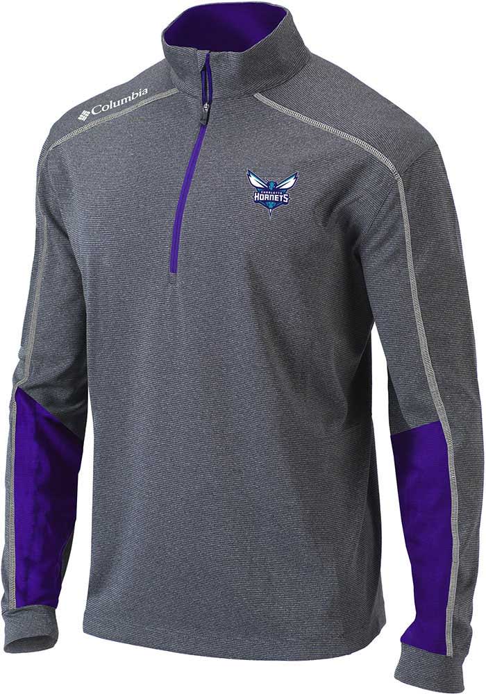 Columbia Charlotte Hornets Mens Purple Omni-Wick Shotgun Long Sleeve 1/4 Zip Pullover