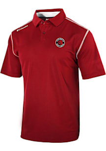Columbia Toronto Raptors Mens Red Heat Seal Omni-Wick Shotgun Short Sleeve Polo
