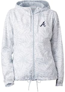 Columbia Atlanta Braves Womens Grey Heat Seal Printed Flash Forward Light Weight Jacket