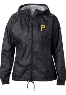 Columbia Pittsburgh Pirates Womens Black Heat Seal Printed Flash Forward Light Weight Jacket