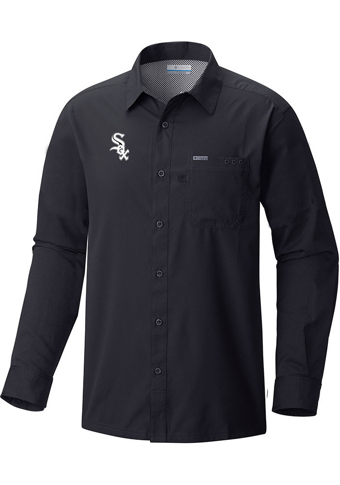 Columbia Chicago White Sox Black Slack Tide Long Sleeve T Shirt