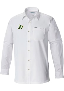 Columbia Oakland Athletics White Slack Tide Long Sleeve T Shirt
