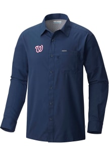 Columbia Washington Nationals Navy Blue Slack Tide Long Sleeve T Shirt