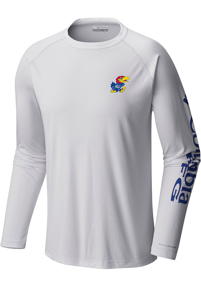 Columbia Kansas Jayhawks Blue Terminal Tackle Long Sleeve T Shirt