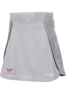 Columbia Virginia Tech Hokies Womens Grey Heat Seal Up Next Skort Shorts