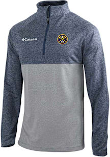 Columbia Denver Nuggets Mens Navy Blue Heat Seal Omni-Wick Rockin It Long Sleeve Qtr Zip Pullover