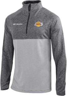 Columbia Los Angeles Lakers Mens Grey Heat Seal Omni-Wick Rockin It Long Sleeve Qtr Zip Pullover