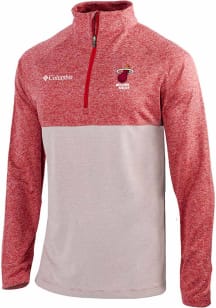 Columbia Miami Heat Mens Red Heat Seal Omni-Wick Rockin It Long Sleeve Qtr Zip Pullover