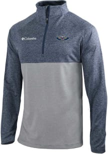 Columbia New Orleans Pelicans Mens Navy Blue Heat Seal Omni-Wick Rockin It Long Sleeve Qtr Zip Pul..