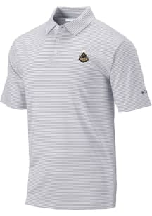 Mens Purdue Boilermakers Grey Columbia Club Invite Short Sleeve Polo Shirt