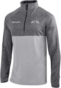 Columbia San Antonio Spurs Mens Grey Heat Seal Omni-Wick Rockin It Long Sleeve Qtr Zip Pullover