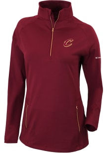Columbia Cleveland Cavaliers Womens Red Heat Seal Omni-Wick Outward Nine 1/4 Zip Pullover