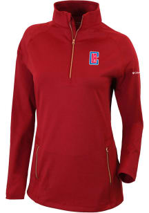 Columbia Los Angeles Clippers Womens Red Heat Seal Omni-Wick Outward Nine 1/4 Zip Pullover