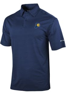 Columbia Indiana Pacers Mens Navy Blue Smooth Roll Short Sleeve Polo
