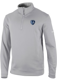 Columbia Sporting Kansas City Mens Grey Wickham Hills Long Sleeve 1/4 Zip Pullover