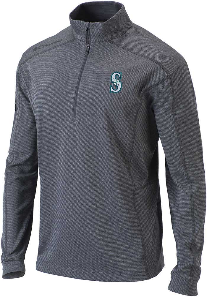 Seattle Mariners Columbia Pin High Omni-Wick Long Sleeve Polo - Navy