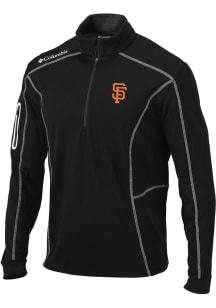Columbia San Francisco Giants Mens Black Heat Seal Omni Wick Shotgun Long Sleeve Qtr Zip Pullover