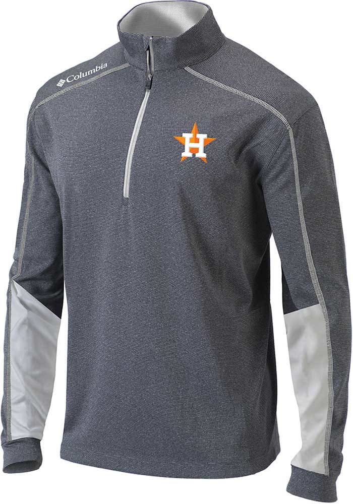 Columbia Houston Astros Grey Heat Seal Omni Wick Wickhams Hills Long Sleeve 1/4 Zip Pullover, Grey, 100% POLYESTER, Size XL, Rally House