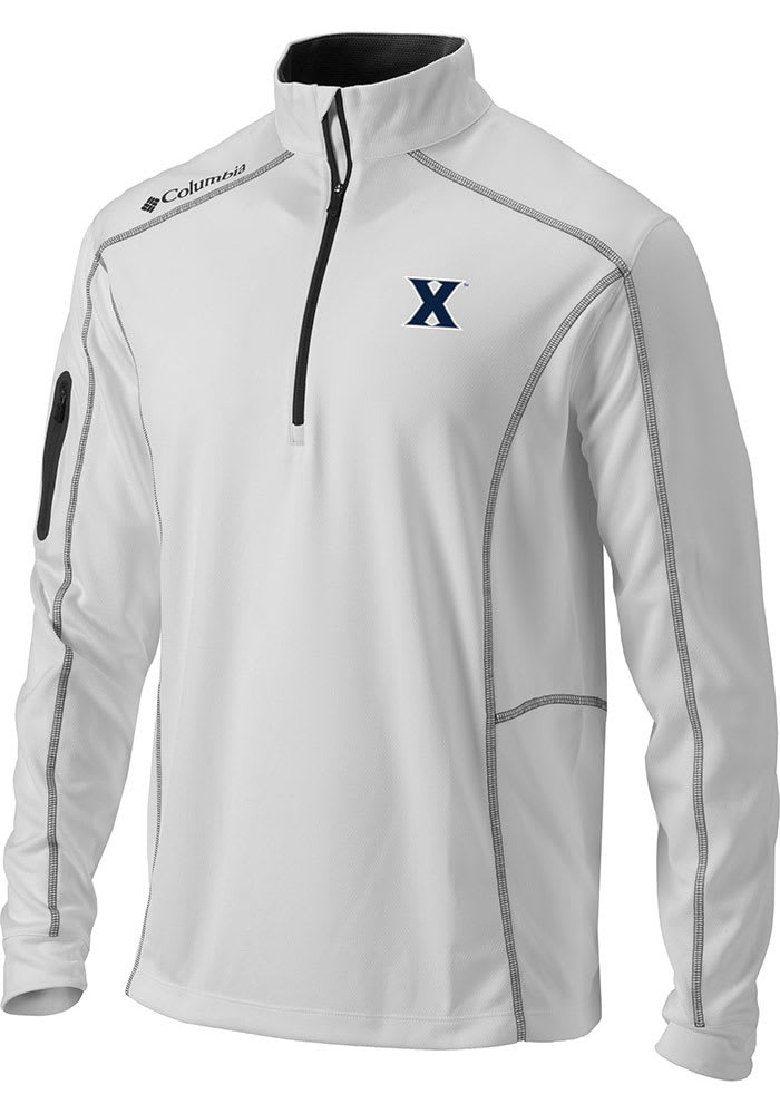 Columbia Xavier Musketeers Mens White Shotgun Long Sleeve 1/4 Zip Pullover