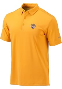 Columbia LSU Tigers Mens Gold Drive Short Sleeve Polo