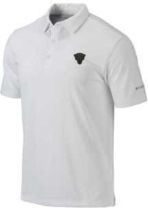 Columbia Pitt Panthers Mens White Drive Short Sleeve Polo