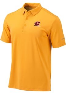 Columbia Central Michigan Chippewas Mens Gold Drive Short Sleeve Polo