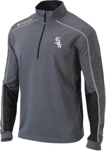 Columbia Chicago White Sox Mens Black Heat Seal Omni Wick Wickhams Hills Long Sleeve Qtr Zip Pullo..