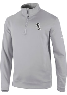 Columbia Chicago White Sox Mens Grey Heat Seal Omni Wick Wickhams Hills Long Sleeve Qtr Zip Pullov..