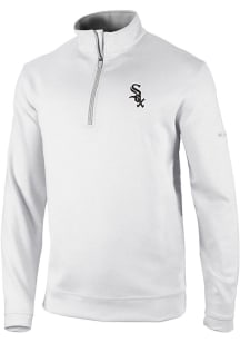 Columbia Chicago White Sox Mens White Heat Seal Omni Wick Wickhams Hills Long Sleeve Qtr Zip Pullo..