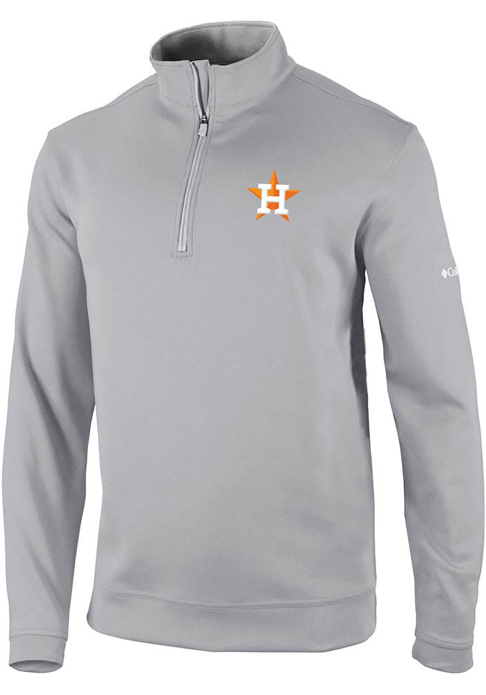 Columbia Houston Astros Grey Heat Seal Omni Wick Wickhams Hills Long Sleeve 1/4 Zip Pullover, Grey, 100% POLYESTER, Size XL, Rally House