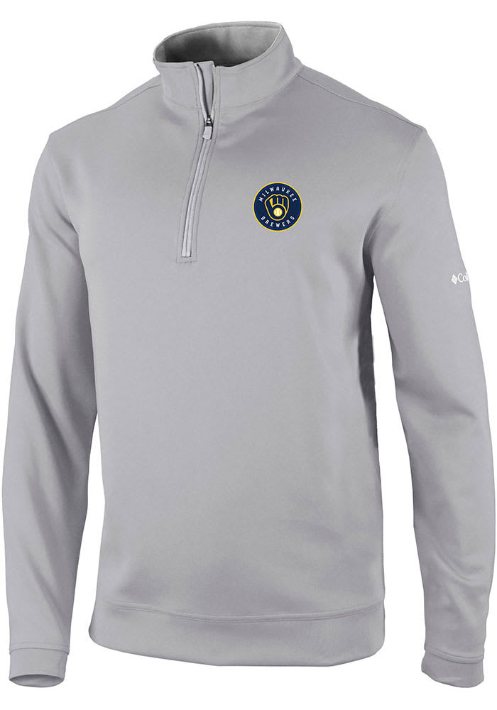 Milwaukee Brewers Columbia Pin High Omni-Wick Long Sleeve Polo - Navy