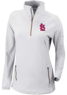 Columbia St Louis Cardinals Womens White Heat Seal Omni-Wick Outward Nine 1/4 Zip Pullover