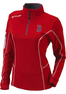 Columbia Boston Red Sox Womens Red Heat Seal Omni-Wick Shotgun 1/4 Zip Pullover