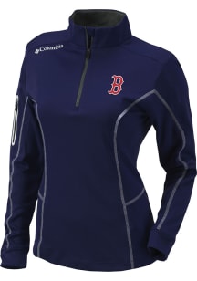 Columbia Boston Red Sox Womens Navy Blue Heat Seal Omni-Wick Shotgun 1/4 Zip Pullover