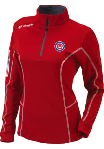Columbia Chicago Cubs Womens Red Heat Seal Omni-Wick Shotgun 1/4 Zip Pullover