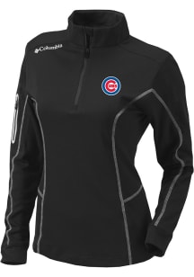Columbia Chicago Cubs Womens Black Heat Seal Omni-Wick Shotgun 1/4 Zip Pullover
