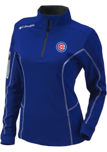 Columbia Chicago Cubs Womens Blue Heat Seal Omni-Wick Shotgun 1/4 Zip Pullover