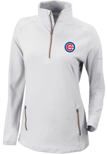 Columbia Chicago Cubs Womens White Heat Seal Omni-Wick Outward Nine 1/4 Zip Pullover