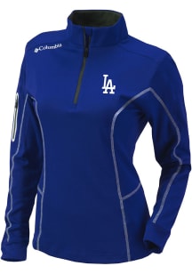 Columbia Los Angeles Dodgers Womens Blue Heat Seal Omni-Wick Shotgun 1/4 Zip Pullover