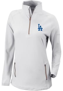 Columbia Los Angeles Dodgers Womens White Heat Seal Omni-Wick Outward Nine 1/4 Zip Pullover