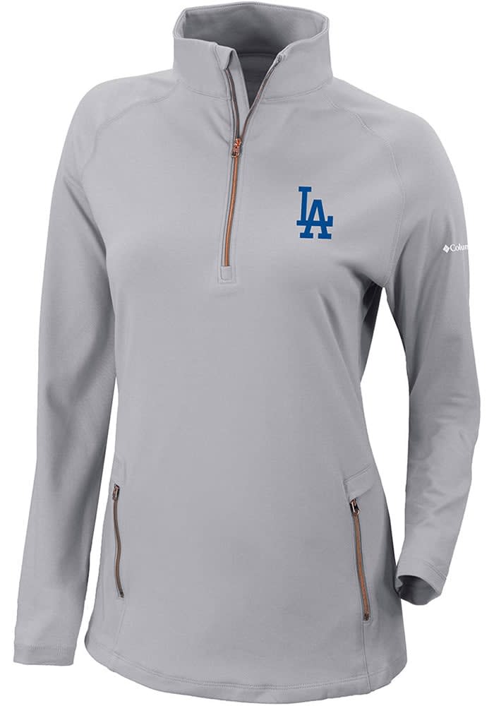 Men's Columbia Gray Los Angeles Dodgers Omni-Wick Polo Size: Small