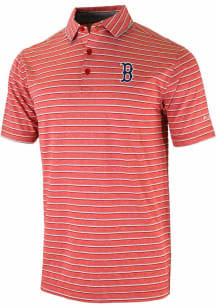 Columbia Boston Red Sox Mens Red Heat Seal Post Round Short Sleeve Polo