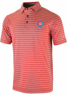 Columbia Chicago Cubs Mens Red Heat Seal Post Round Short Sleeve Polo