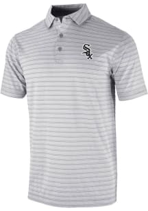 Columbia Chicago White Sox Mens Grey Heat Seal Post Round Short Sleeve Polo