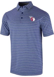 Columbia Cleveland Guardians Mens Navy Blue Heat Seal Post Round Short Sleeve Polo