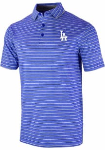Columbia Los Angeles Dodgers Mens Blue Heat Seal Post Round Short Sleeve Polo