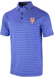 Columbia New York Mets Mens Blue Heat Seal Post Round Short Sleeve Polo