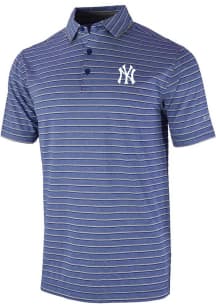 Columbia New York Yankees Mens Navy Blue Heat Seal Post Round Short Sleeve Polo