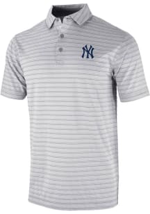 Columbia New York Yankees Mens Grey Heat Seal Post Round Short Sleeve Polo